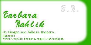 barbara nahlik business card