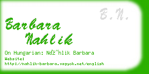 barbara nahlik business card